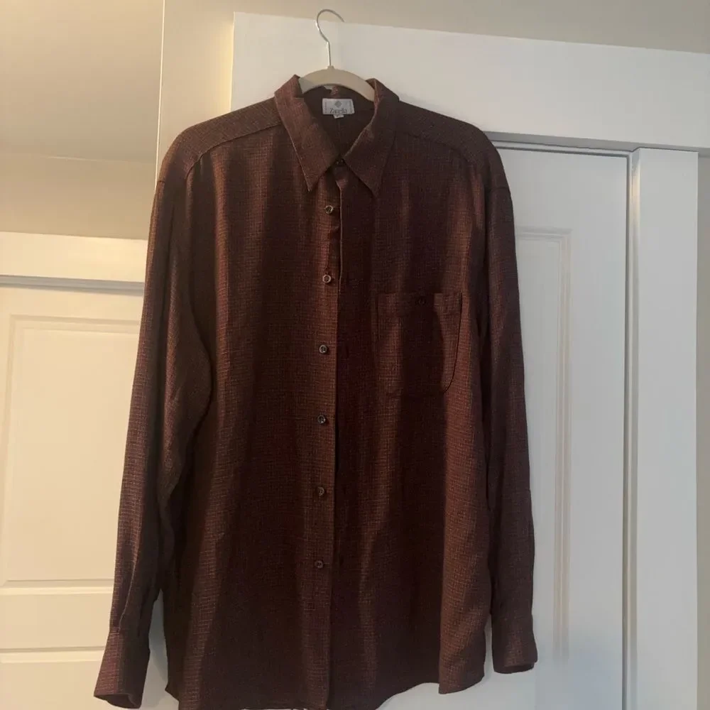 Zanella Dark Brown Patterned Shirt - Picture 2 of 8